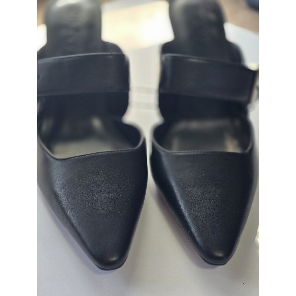 DKNY Nalani Black Pointed Toe Mules Buckle Strap High Heels Women's Size 11 NWOB - Picture 11 of 11
